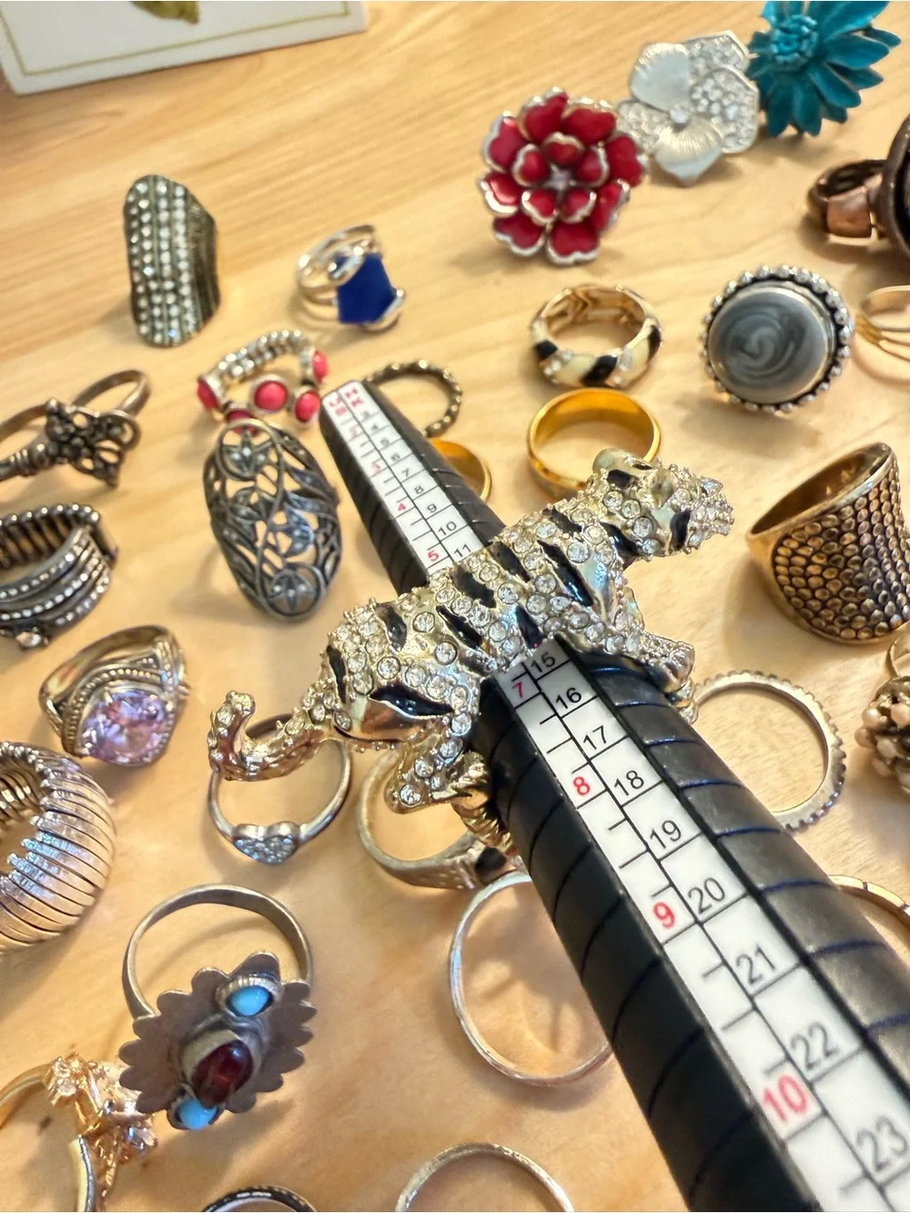 Vintage old costume fashion ring junk lot